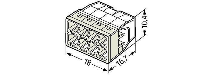 WAGO 2273-208 Svorka díra 8x2,5mm2 transparentní/světle šedá