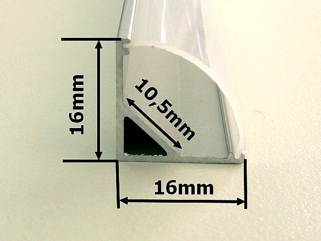 L+ ALU profil 2m rohový stříbrný, bez difuzoru R5 T-LED (L166)