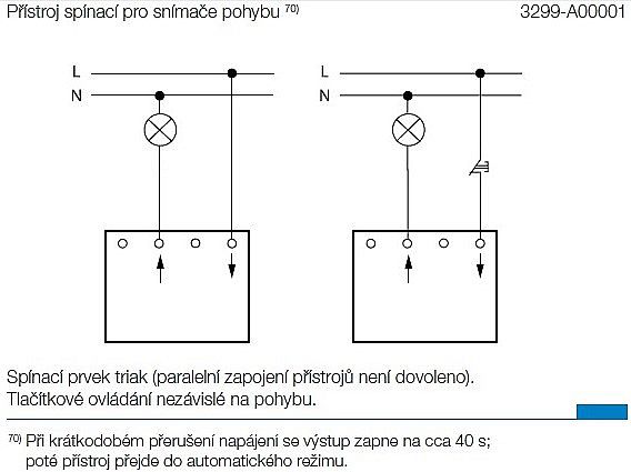 ABB 3299U-A00001 Přístroj spínací pro snímače pohybu (2-drát triak)