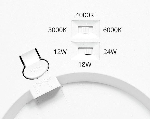 Ecolite LEXA svitidlo bílé stropní 6W/12W/18W CCT WPCB2-18W/BI