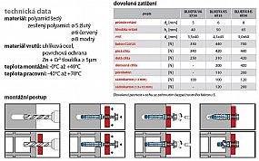 Hmoždinka s vrutem BLUEFIX/VA ø8x50 modrá 50ks