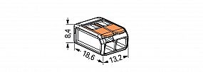 WAGO 221-412 Svorka páčka 2x4mm2 pro pevný i slaněný vodič, transparentní