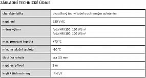 Topná rohož HM 150/1 150W 1m2