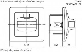 ABB Zoni 3299T-A02182 241 Snímač šedá pohybový spínače automatického (úhel 180°)