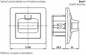 ABB Zoni 3299T-A02182 237 Snímač matná černá pohybový spínače automatického (úhel 180°)